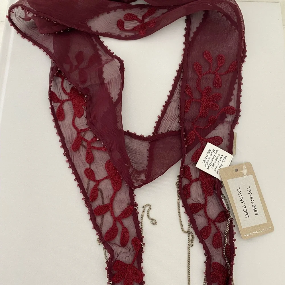 Chan Luu Tawny Port Skinny Scarf
